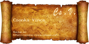 Csonka Vince névjegykártya