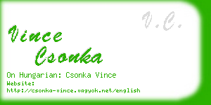 vince csonka business card